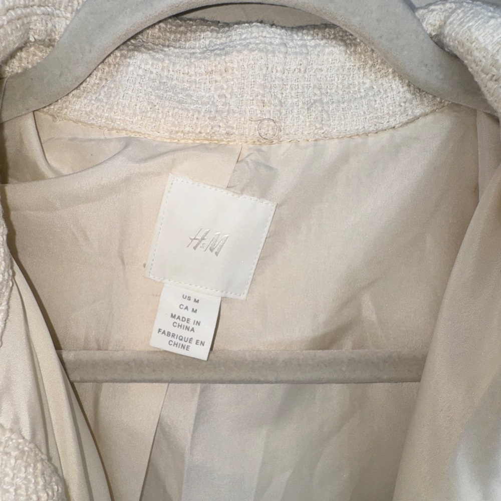 H&M Women Cream Jacket with Pearl Details - Picture 3 of 3
